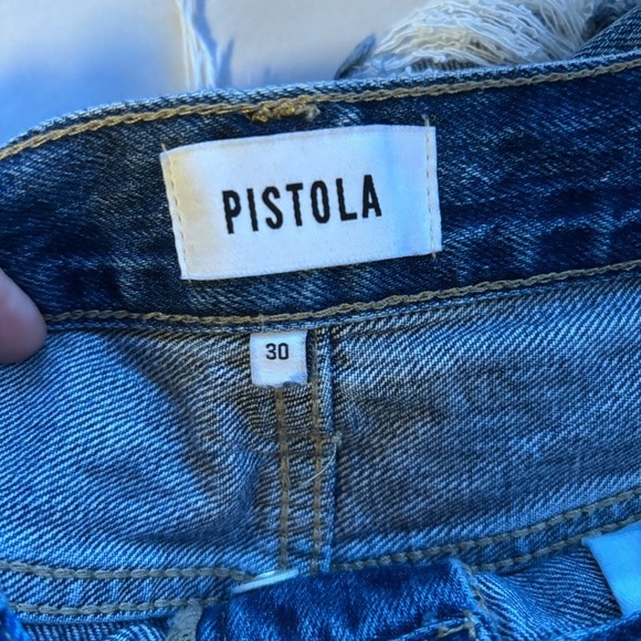 Pistola Womens Cassie Super High Rise Straight Leg‎ Distressed Jeans 30 Denim - Picture 3 of 12